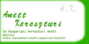 anett kereszturi business card